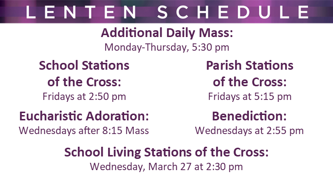 2 25 24 Lenten schedule
