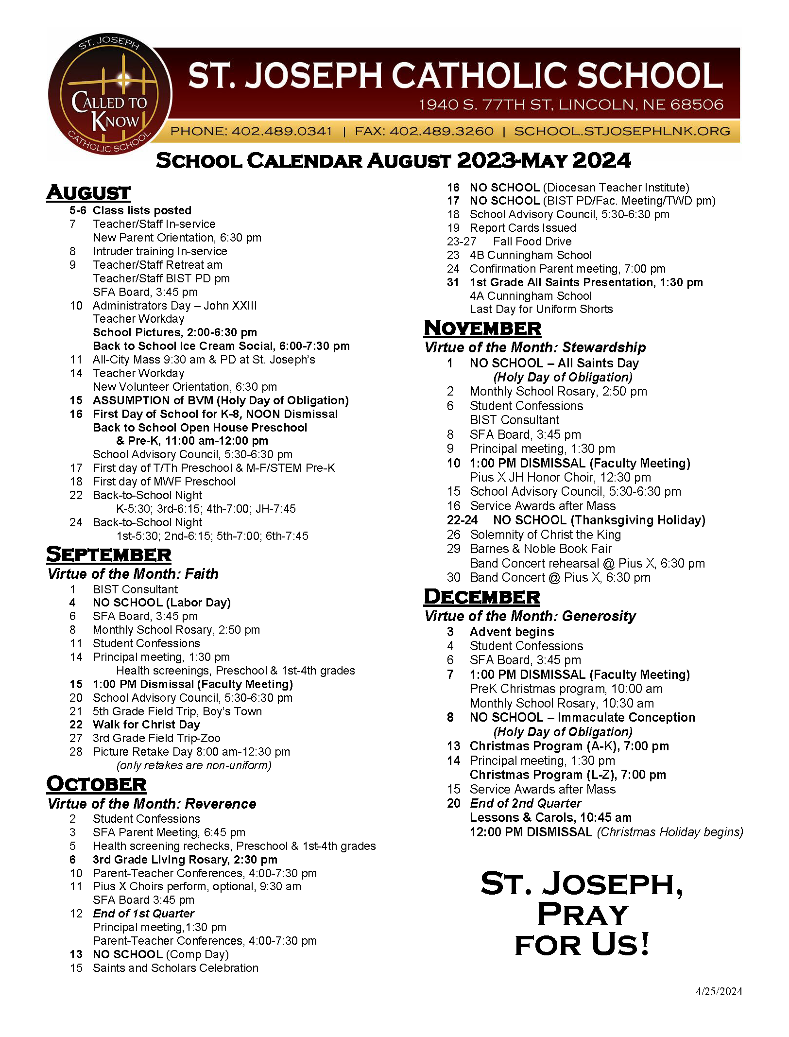 2023 2024 School Calendar 04 25 24 v3 Page 1