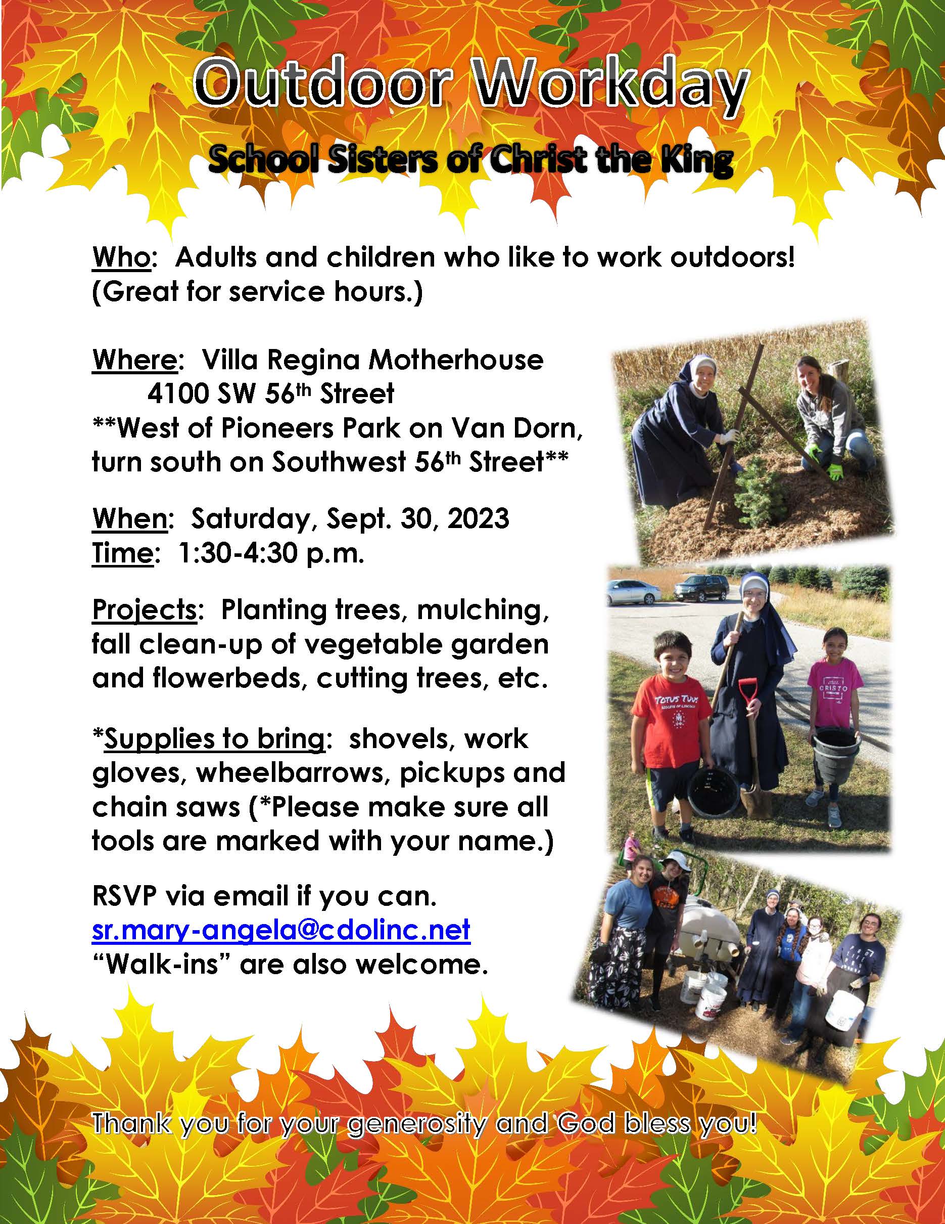 CK Sisters Outdoor Workday Sept 2023