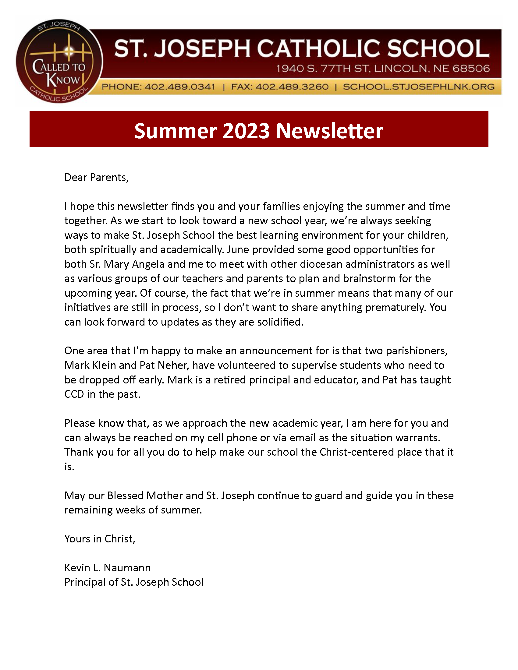 Summer email 2023 Page 1