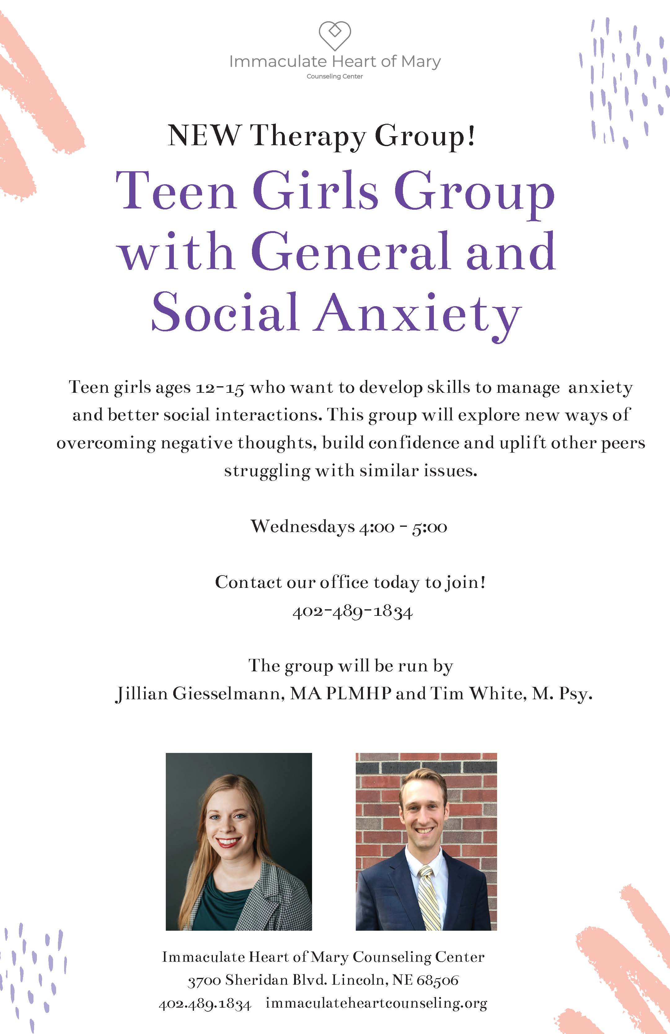 Teen Anxiety Group General flyer