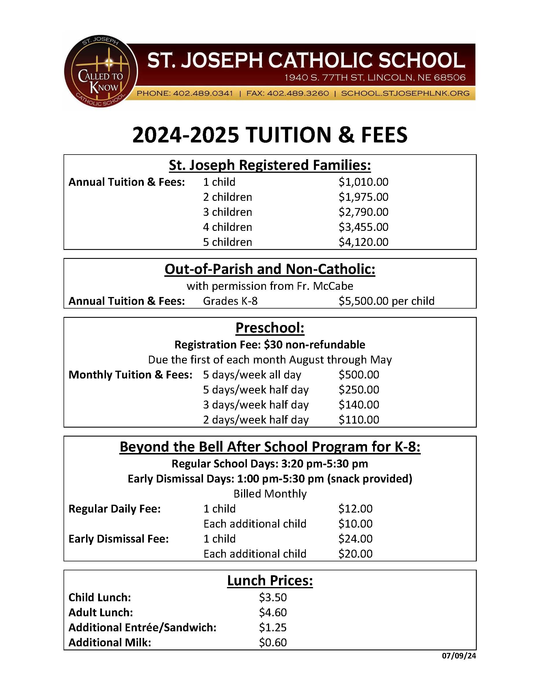 Tuition 2024 2025 07 09 24