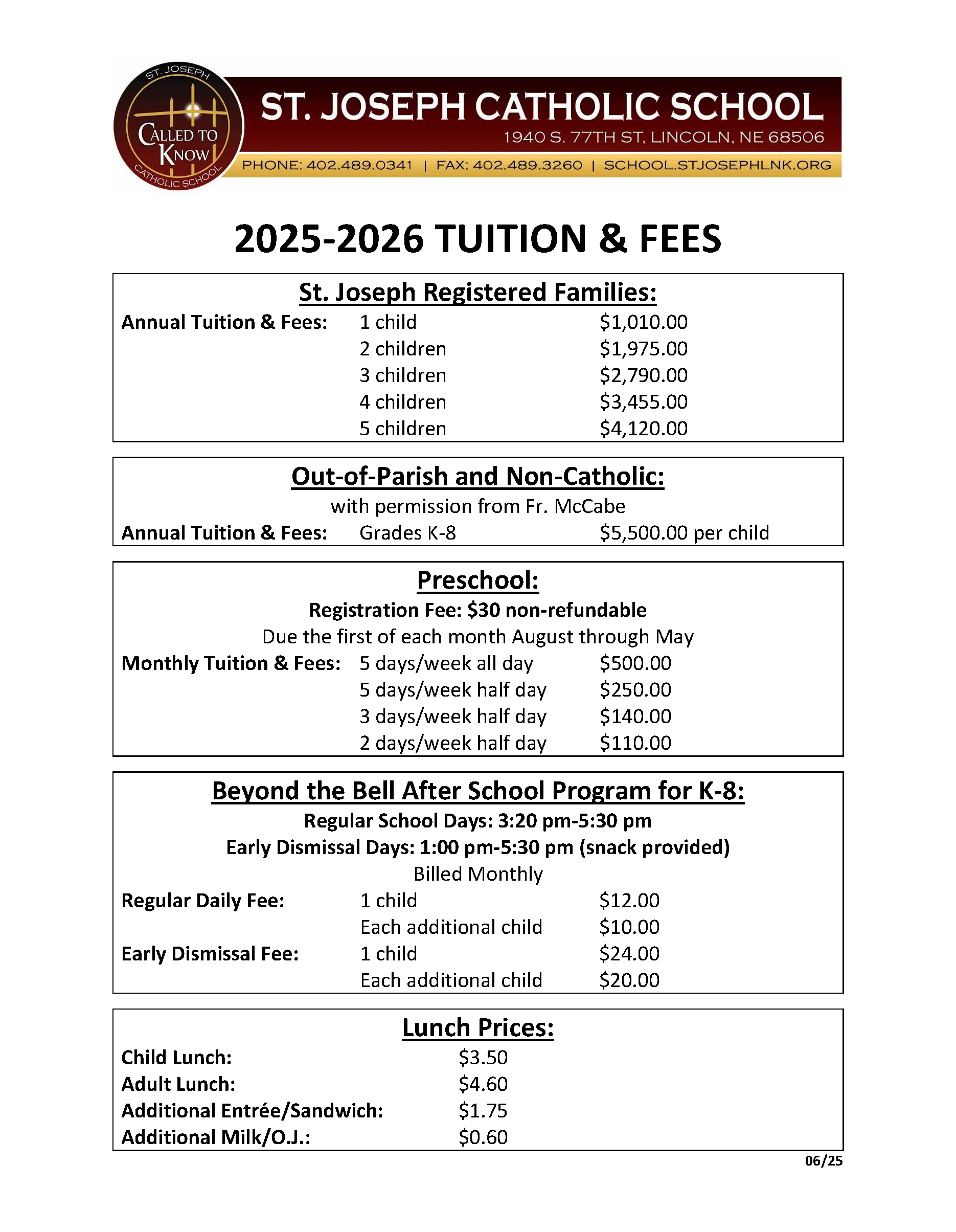 Tuition 2025 2026 06 24 25