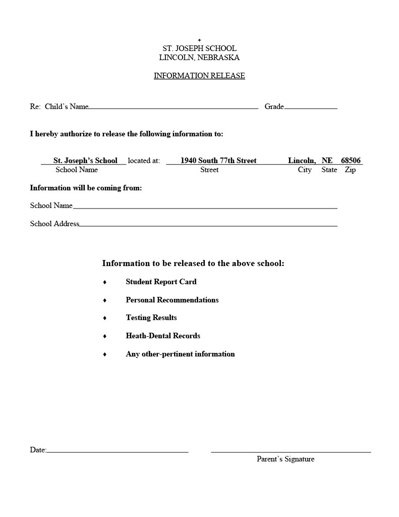 medical info release form